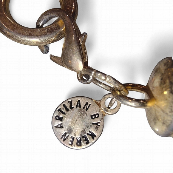 Artizan By Keren Gold Tone & Black Leather Knotted Necklace - Picture 8 of 9